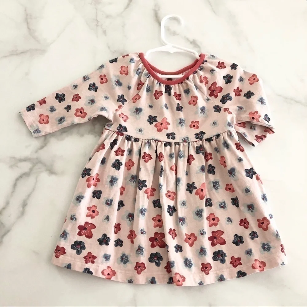 Tea Amai Swingy Babydoll Dress Floral Cotton Pink